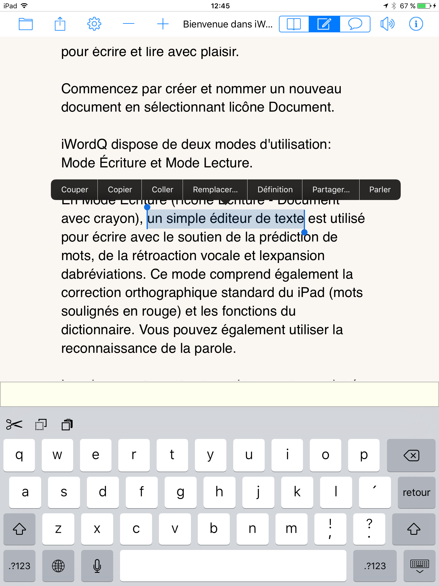 Écoutez un texte sélectionné