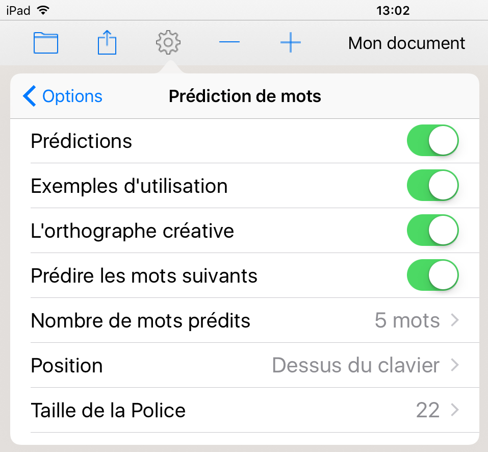 Prédiction de mots