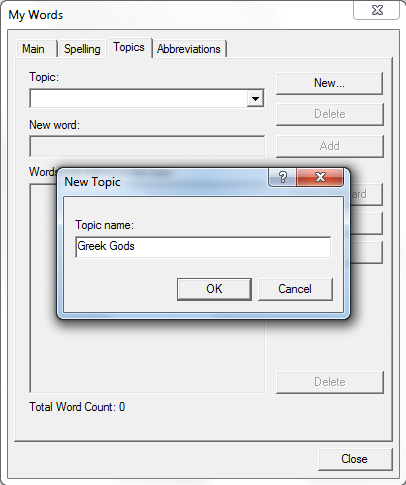 Word File Topic WordQ