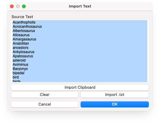 Import Text