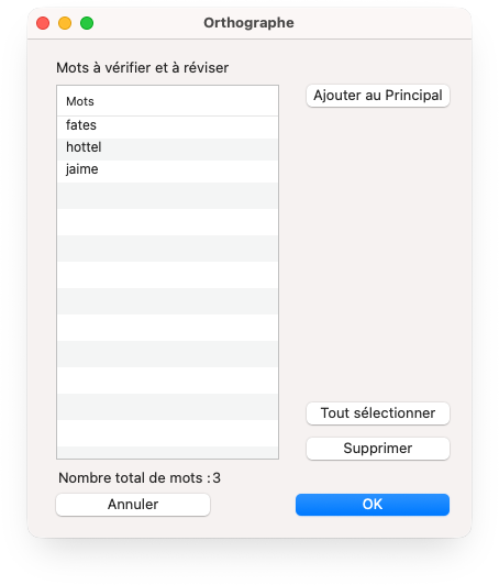 Mes mots orthographiques