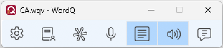 WordQ buttonbar