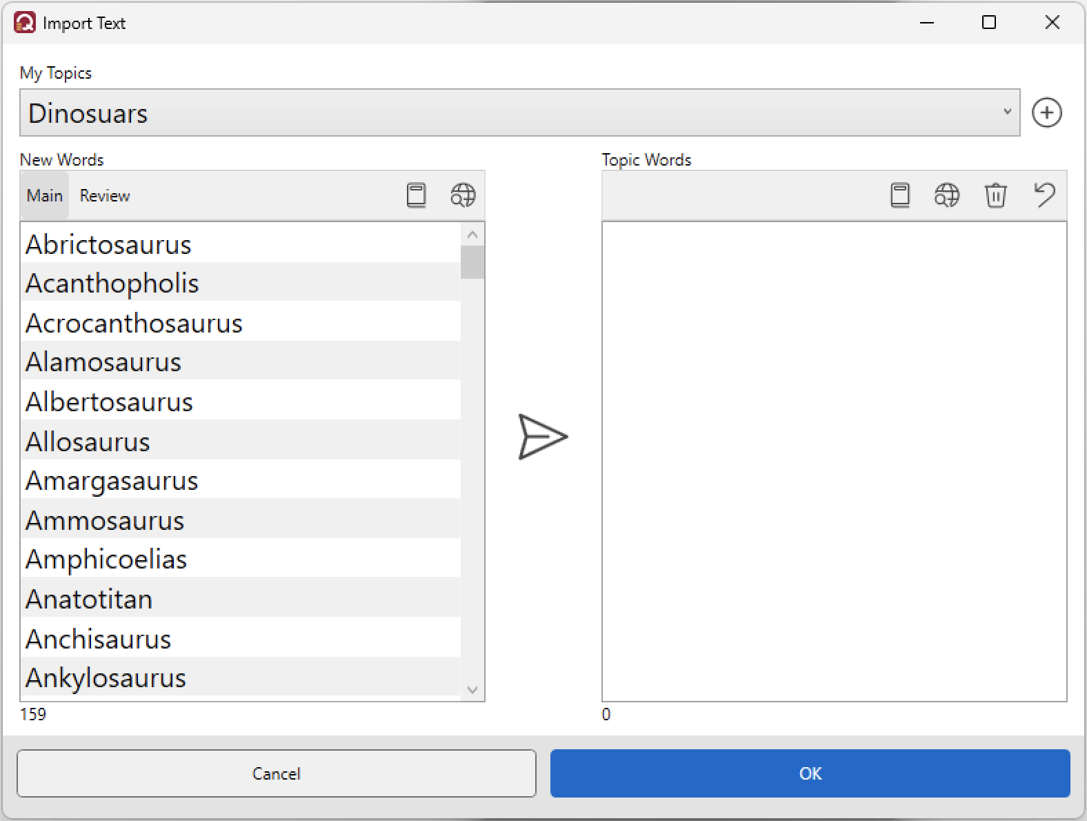 Import Text