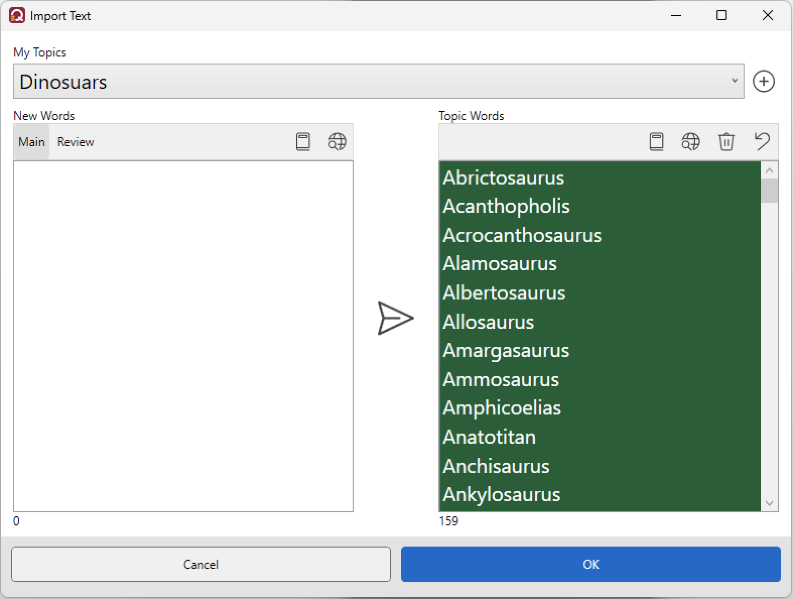Import Text