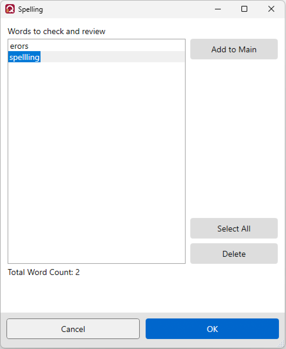 MyWordsSpelling